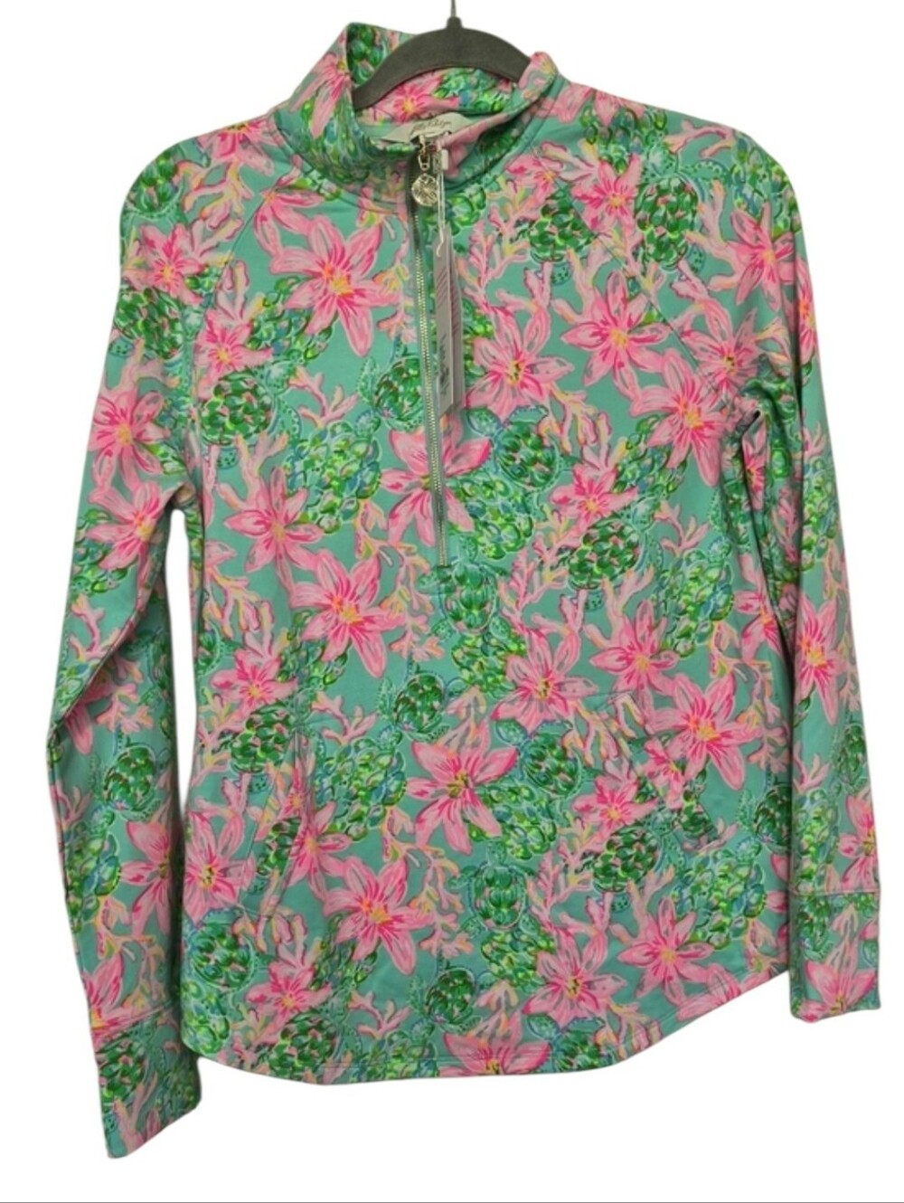 Lilly Pulitzer UPF 50+ Skipper Popover Surf Blue So Shellegant Size Small NWT